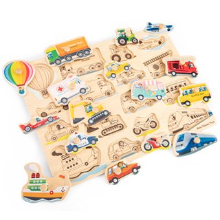 Peg Puzzle - Transport - 16 pieces - FSC® 100%-certified wood
